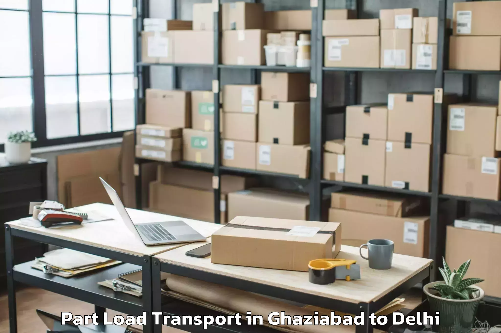 Book Ghaziabad to Burari Part Load Transport Online